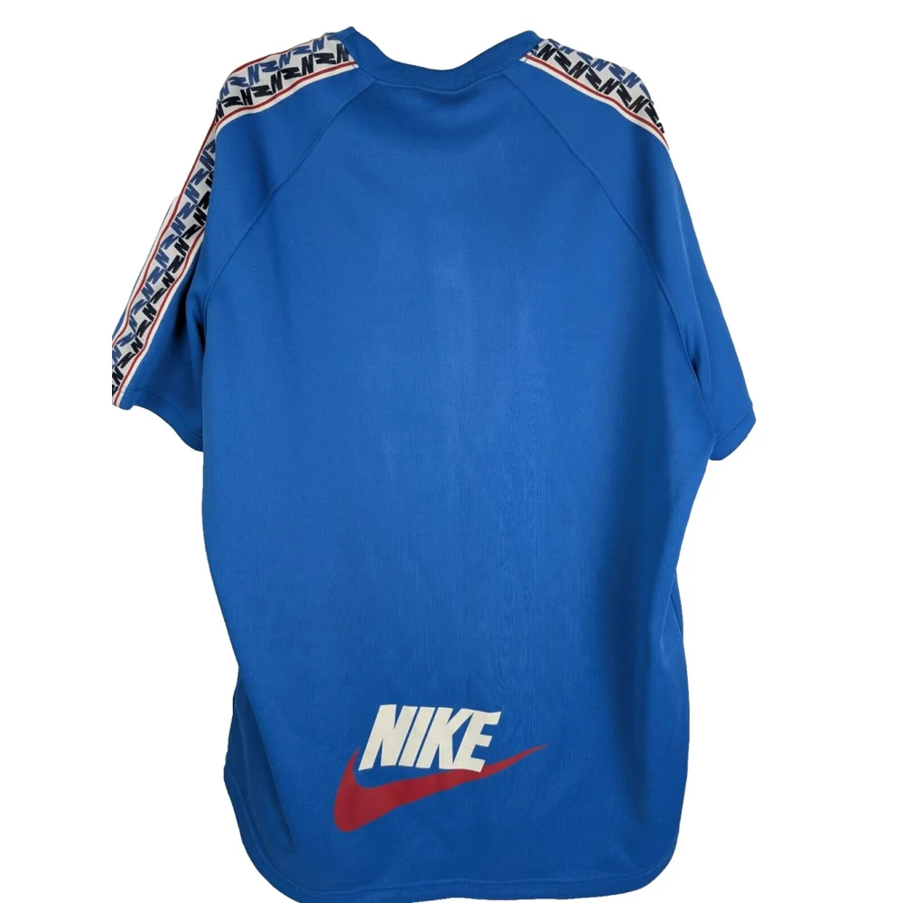 Nike Sportswear Taped NSW Short Sleeve T-Shirt Blue AO0859-657 Size XXL